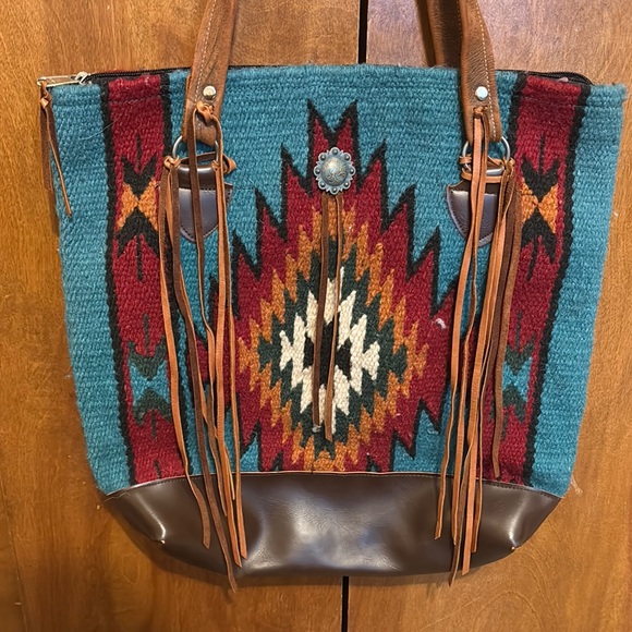 Aztec Wool Woven Tote Bag
